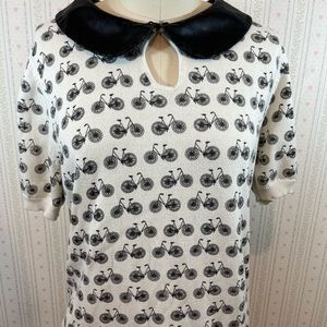 Bicycle knit pattern shirt.